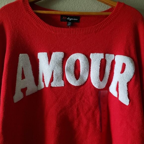 AMOUR Women's Graphic Sweater by Red 33 Degrees Size 2X NEW! - Picture 3 of 13